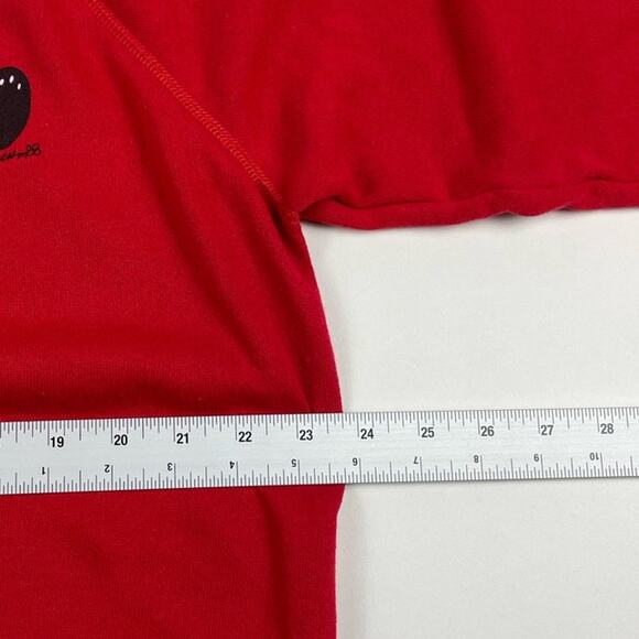 Panda Eating Cartoon Drawing China Vintage 80s Red Crewneck Size XL Jim Benton - Picture 5 of 7